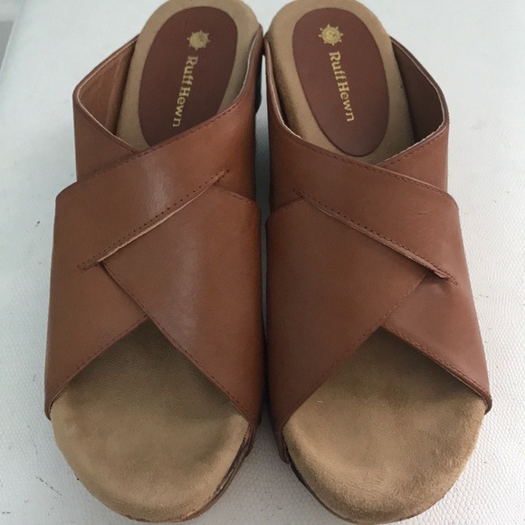 Ruff Hewn brown cork wedge sandal, size 8.5 - Picture 4 of 11